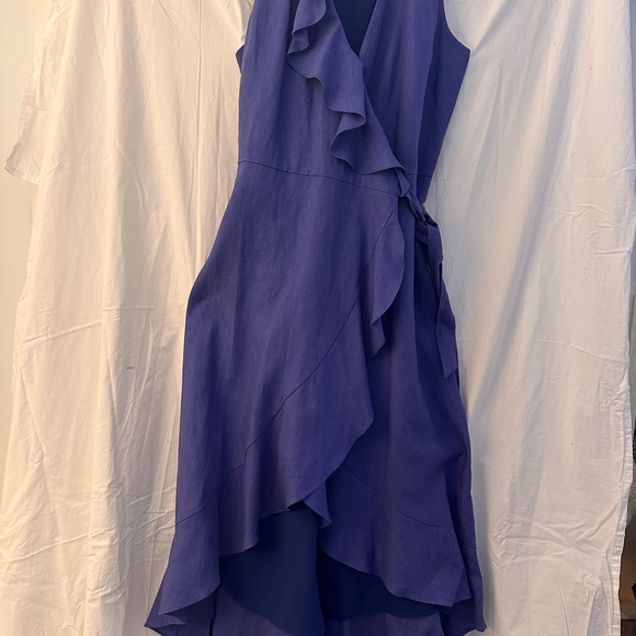 Elegant Purple Ruffle Wrap Dress - Picture 1 of 2